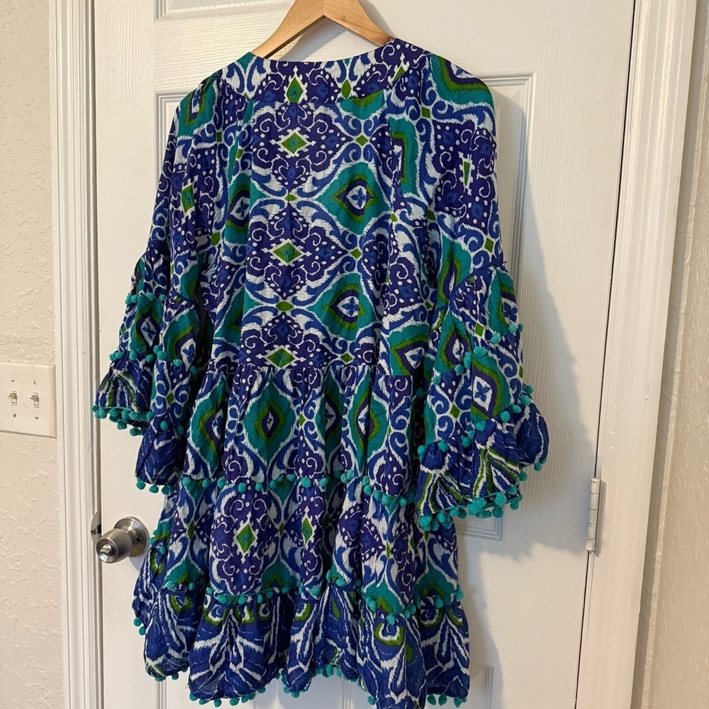 Antica Sartoria by Giacomo Cinque Short Dress Beachwear Resort V Neck One Size - Picture 8 of 13